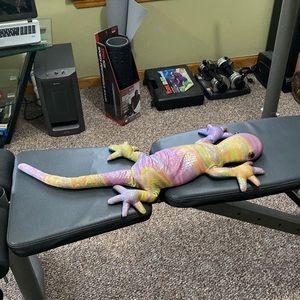 Extra large Rainbow/multicolor shiny beanie lizard-custom hand-made